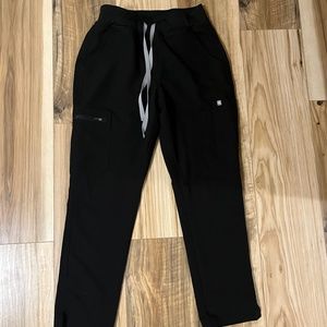 Figs black pants small petite straight leg high waist